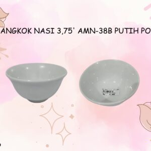 Mangkok Nasi 3,75' Putih Polos AMN-38B Atlas