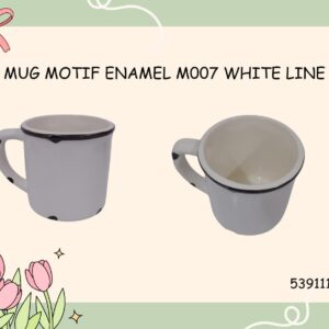 Mug Motif Enamel M007 White Line