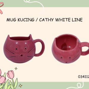 Mug Kucing Cathy White Line